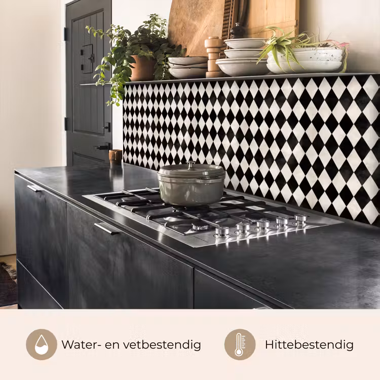 Klassiek - Patroon - Zwart keuken achterwand 2 middel 871 -usp_NL