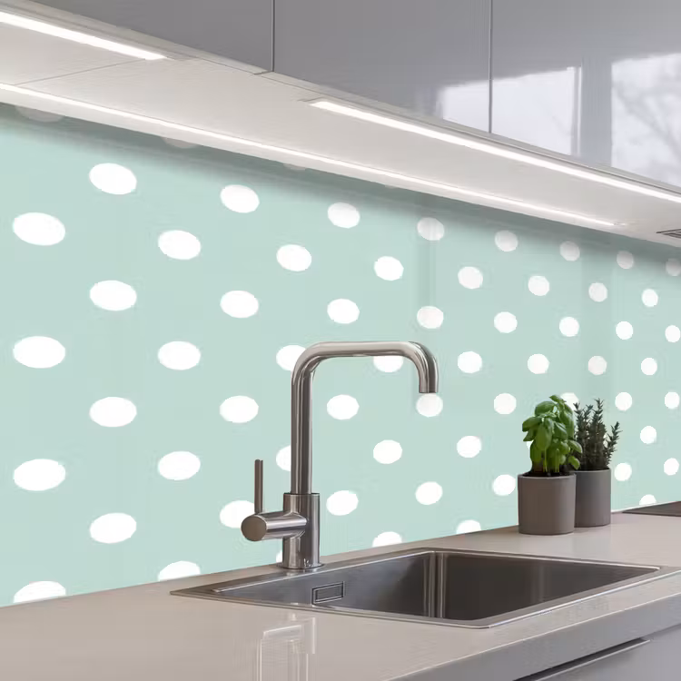 Klassiek - Polka - Groen keuken achterwand 2 middel 871 -3d_schuin