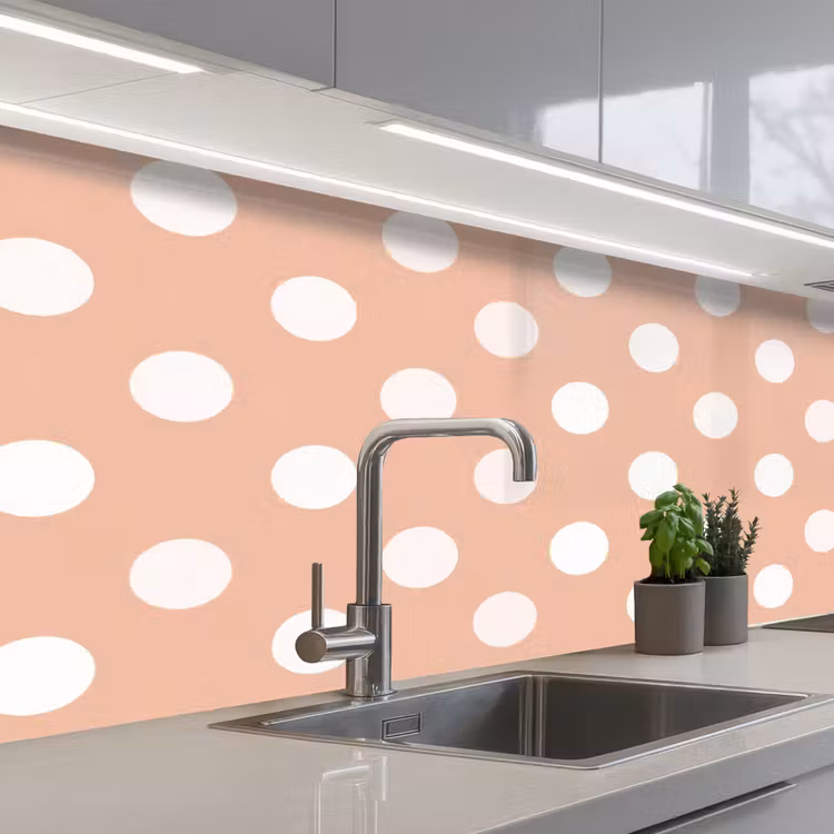 Klassiek - Polka - Perzik keuken achterwand 2 middel 871 -3d_schuin