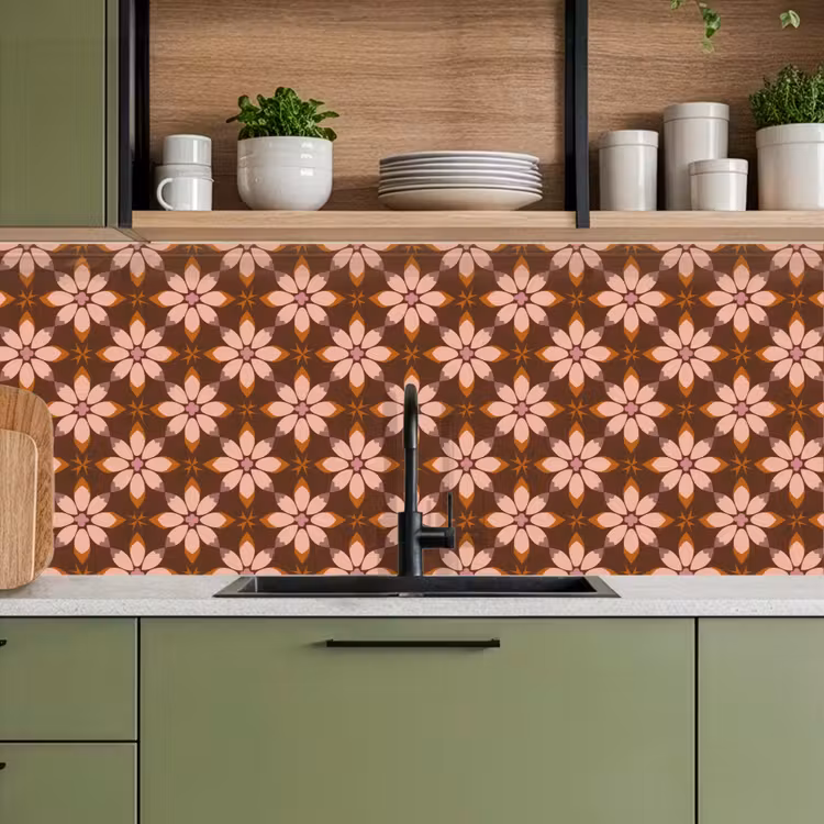 Klassiek - Retro - Bruin keuken achterwand 2 middel 871 -sfeer3