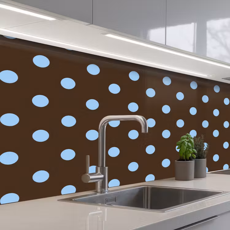 Klassiek - Stippen - Bruin keuken achterwand 2 middel 871 -3d_schuin