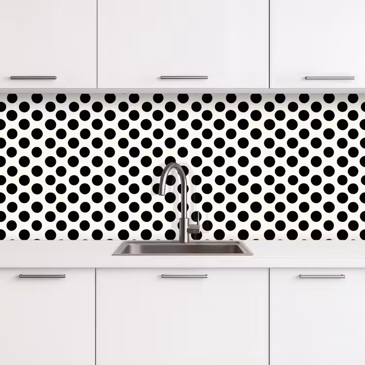 Klassiek - Stippen - Zwart keuken achterwand 2 middel 871 -3d