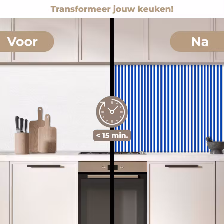 Klassiek - Strepen - Blauw keuken achterwand 2 middel 871 -voor-na2_NL