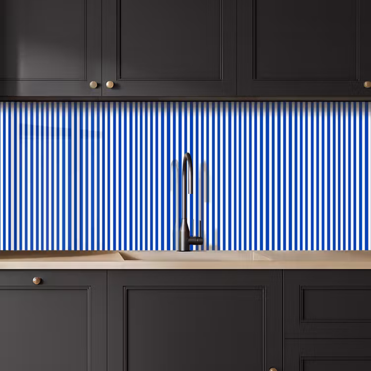 Klassiek - Strepen - Blauw keuken achterwand 2 middel 871 -sfeer1