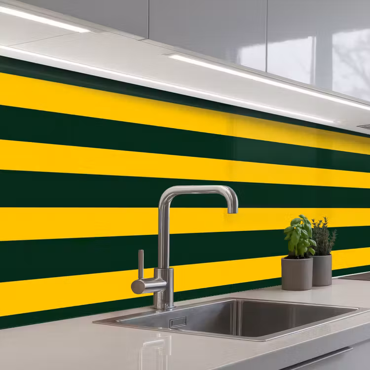 Klassiek - Strepen - Groen keuken achterwand 2 middel 871 -3d_schuin