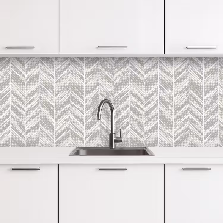 Klassiek - Visgraat - Grijs keuken achterwand 2 middel 871 -3d