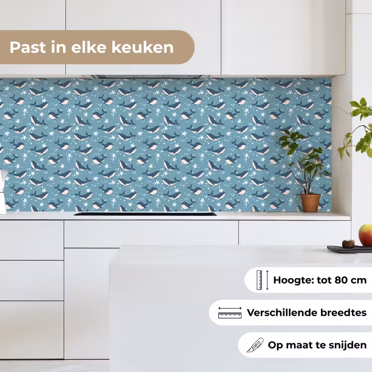 Klein - Oceaan - Walvis - Zeester keuken achterwand 2 middel 871 -sfeer4_NL