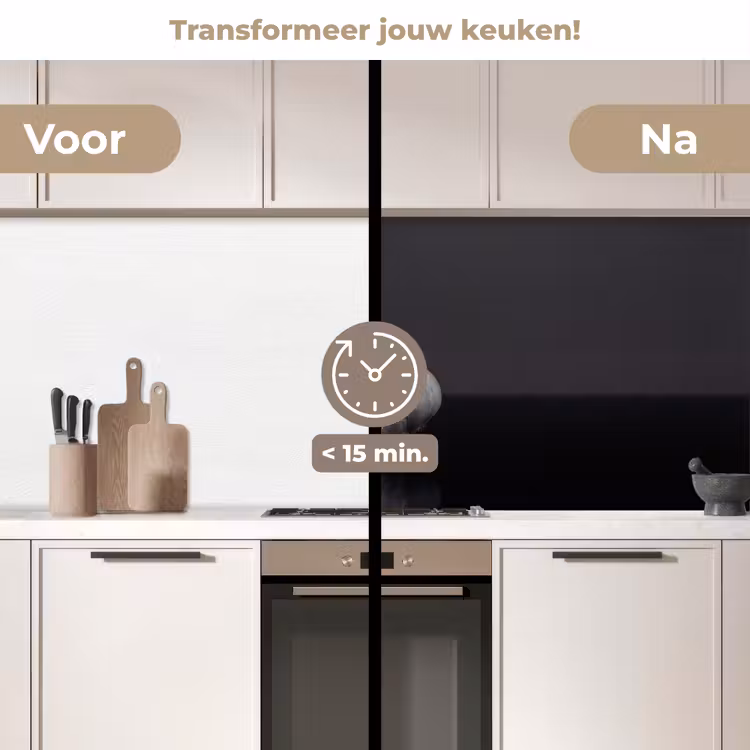 Knoflook - Zwart - Wit keuken achterwand 2 middel -voor-na2_NL
