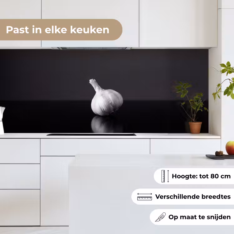 Knoflook - Zwart - Wit keuken achterwand 2 middel -sfeer4_NL