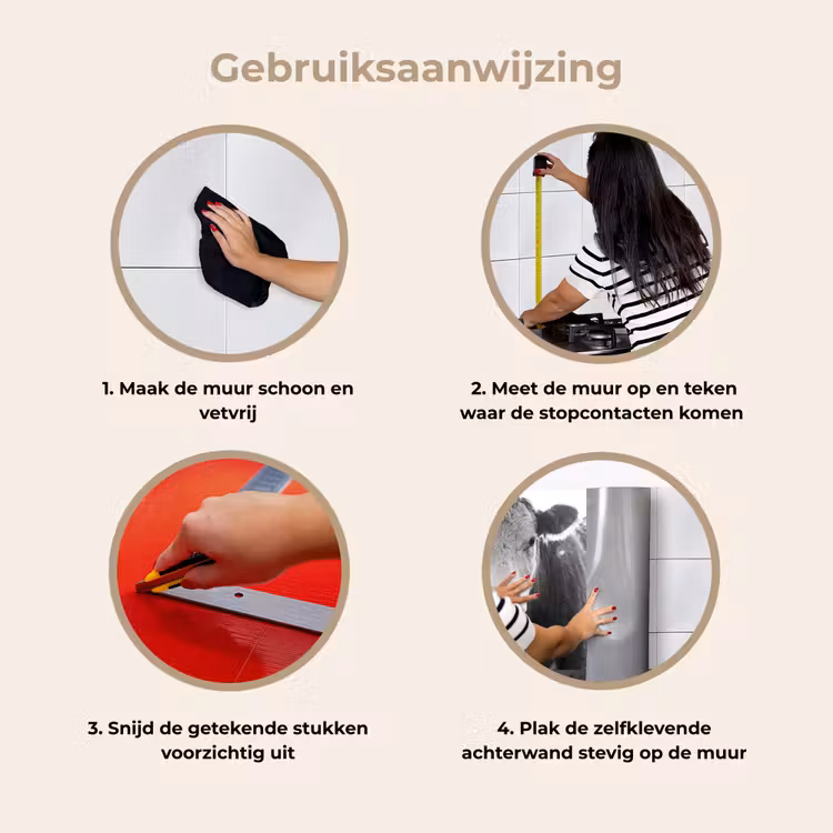 Koeien - Zwart - Wit keuken achterwand 2 middel -gebruiksaanwijzing_NL