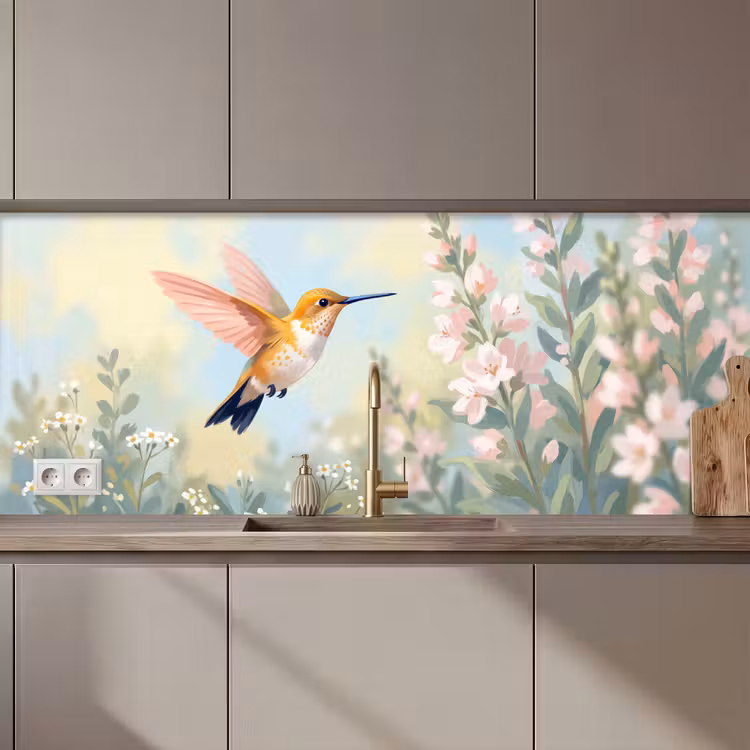 Kolibrie - Illustratie - Kleurrijk keuken achterwand 2 middel zz_3dshopping
