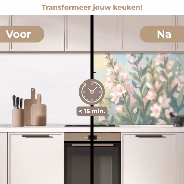 Kolibrie - Illustratie - Kleurrijk keuken achterwand 2 middel -voor-na2_NL