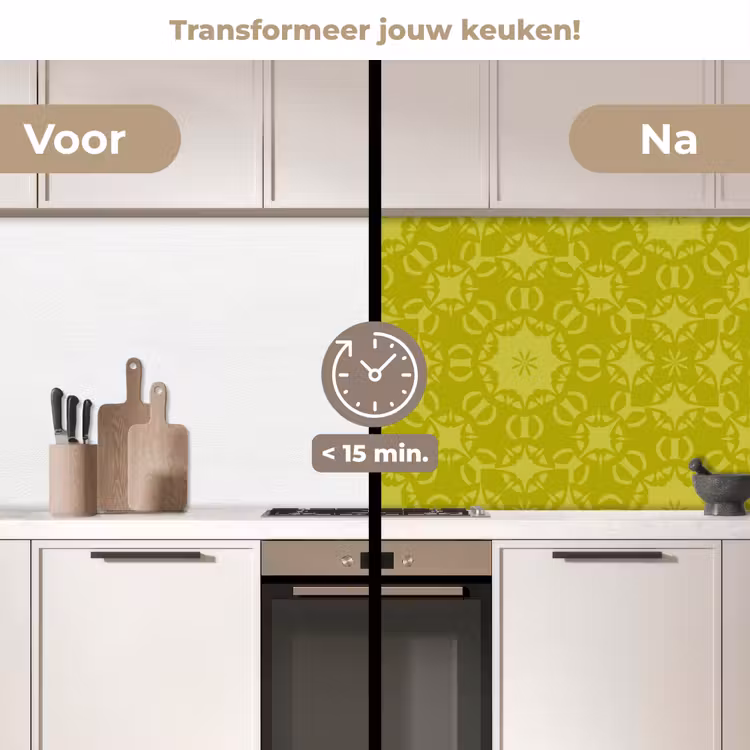 Kompas - Groen - Patronen keuken achterwand 2 middel 871 -voor-na2_NL