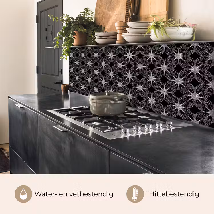 Kompas - Patronen - Zwart Wit keuken achterwand 2 middel 871 -usp_NL