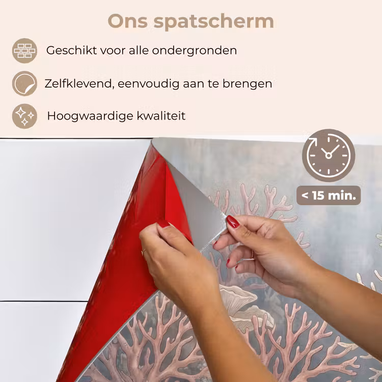 Koraal - Zeeleven - Onderwater - Illustratie - Natuur keuken achterwand spatscherm klein -spatscherm_NL