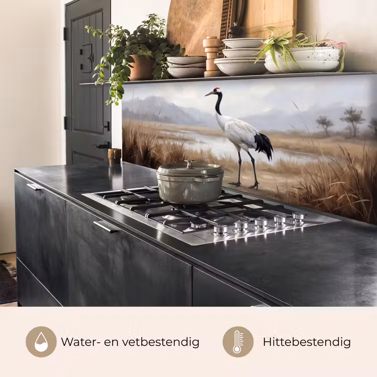 Kraanvogel - Natuur - Realistisch keuken achterwand 2 middel -usp_NL