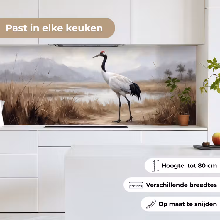 Kraanvogel - Natuur - Realistisch keuken achterwand 2 middel -sfeer4_NL