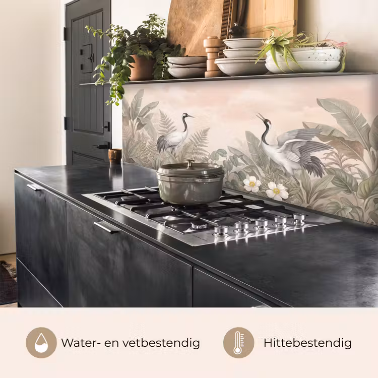 Kraanvogels - Natuur - Roze keuken achterwand 2 middel -usp_NL