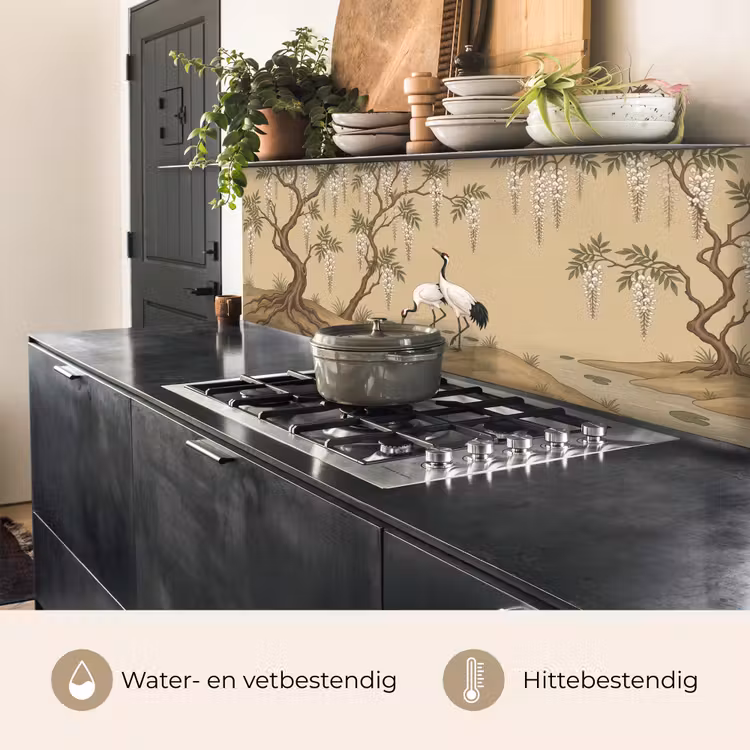 Kraanvogels - Water - Beige keuken achterwand 2 middel -usp_NL