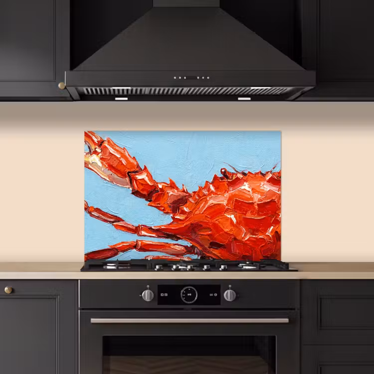 Krab - Zee - Dieren - Abstract - Rood keuken achterwand spatscherm klein -sfeer1
