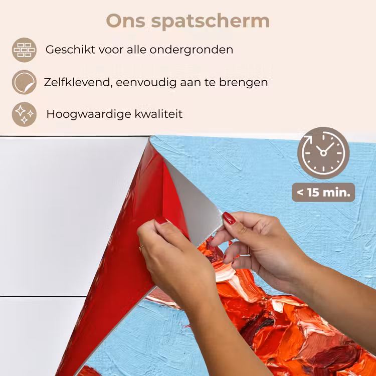 Krab - Zee - Dieren - Abstract - Rood keuken achterwand spatscherm klein -spatscherm_NL