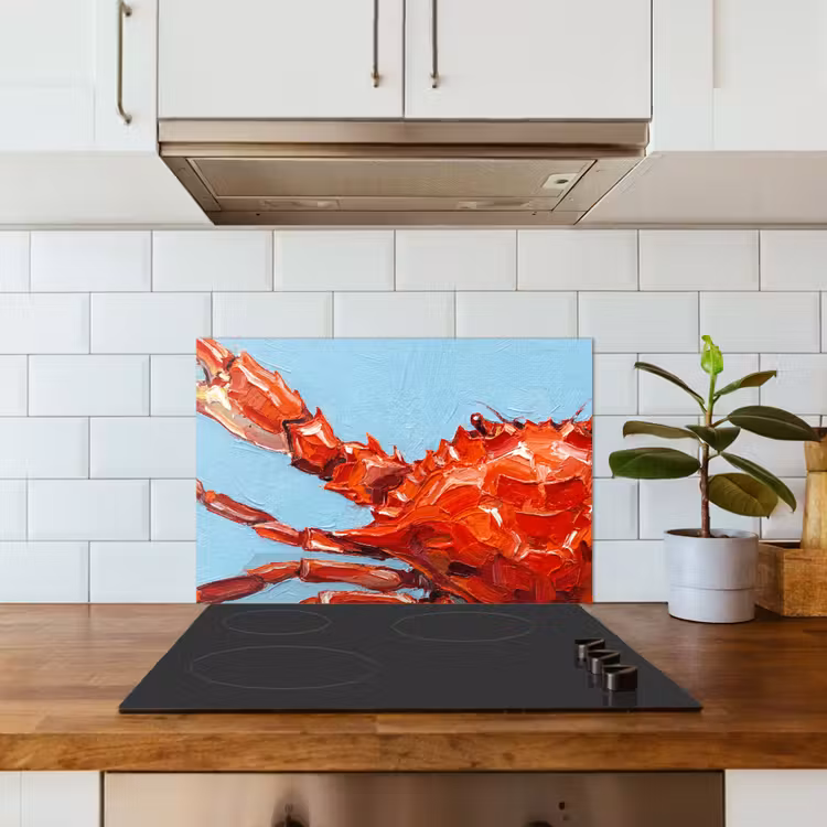 Krab - Zee - Dieren - Abstract - Rood keuken achterwand spatscherm klein -sfeer2