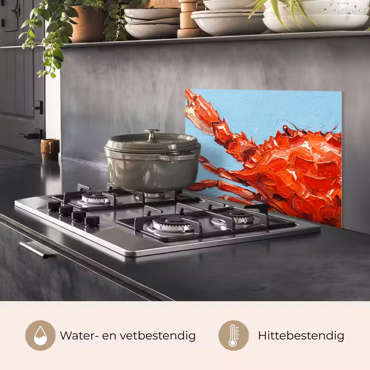 Krab - Zee - Dieren - Abstract - Rood keuken achterwand spatscherm klein -usp_NL