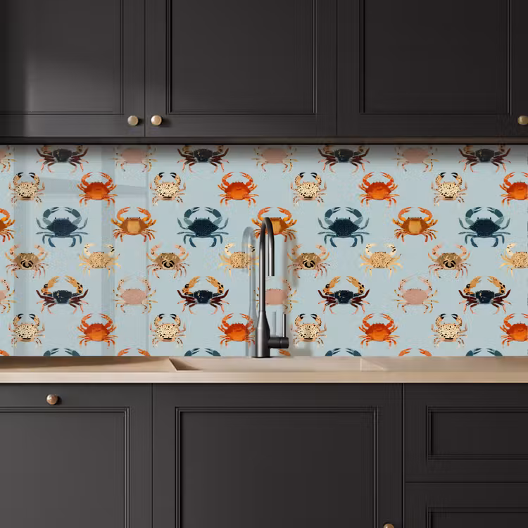 Krabben - Speels - Kleurrijk keuken achterwand 2 middel 871 -sfeer1
