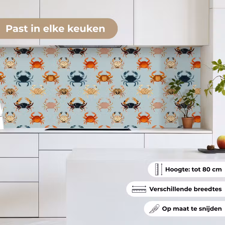 Krabben - Speels - Kleurrijk keuken achterwand 2 middel 871 -sfeer4_NL