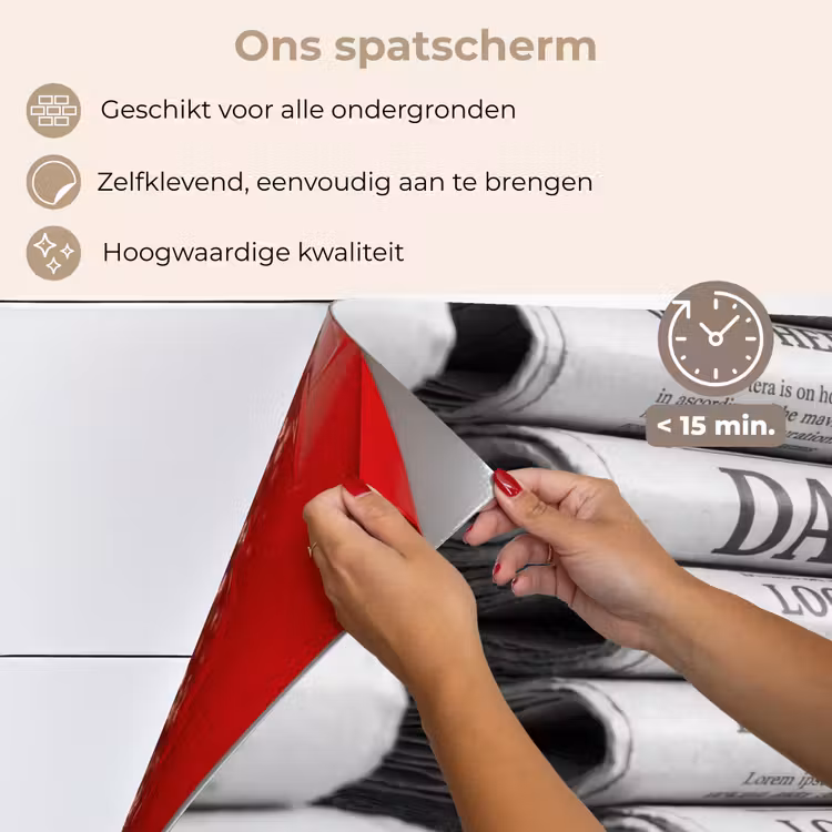 Krant - Stapel - Nieuws - Zwart-wit - Media keuken achterwand spatscherm klein -spatscherm_NL