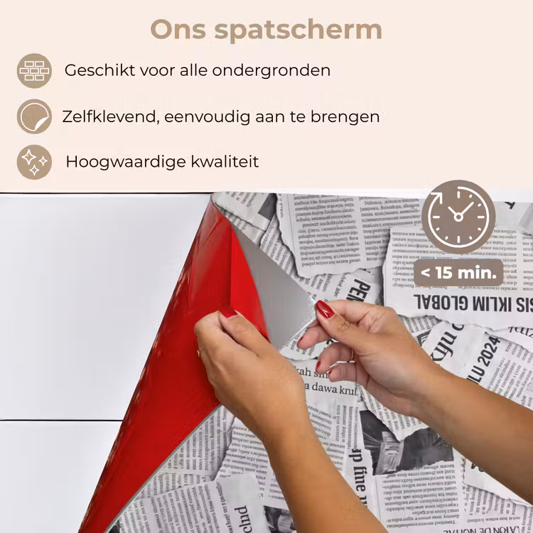Krant - Versnipperd - Textuur - Zwart-wit - Abstract keuken achterwand spatscherm klein -spatscherm_NL