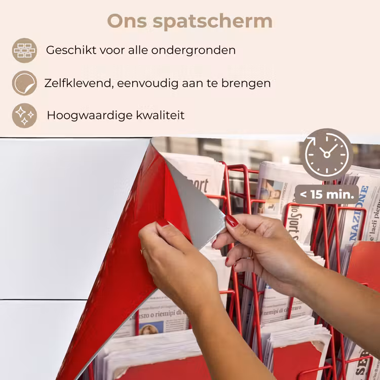 Kranten - Rek - Stedelijk - Dagelijks leven - Rood keuken achterwand spatscherm klein -spatscherm_NL