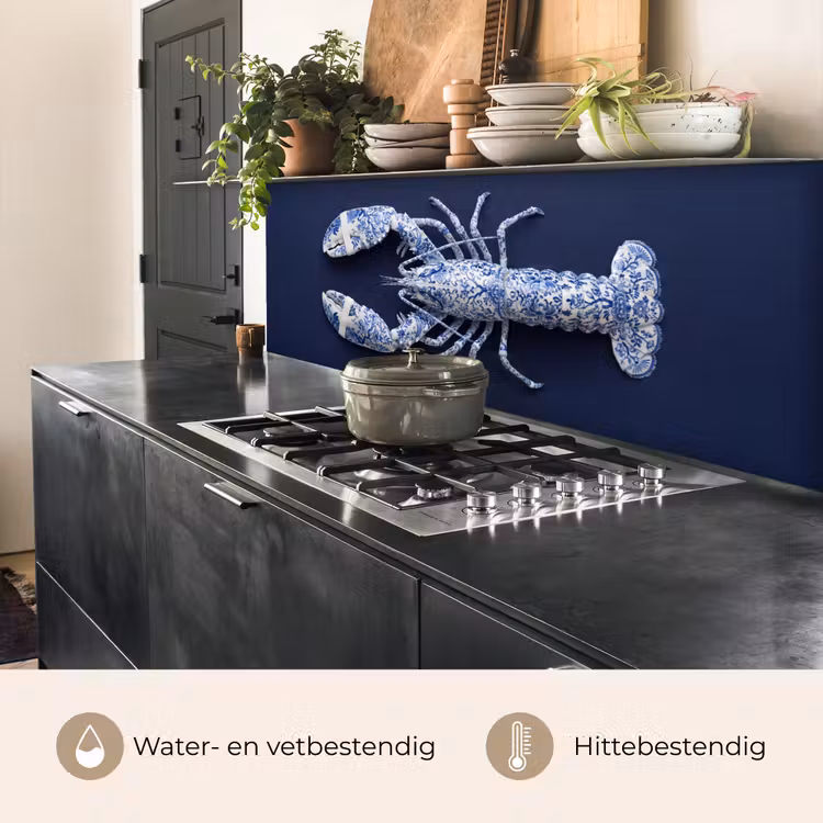 Kreeft - Porselein - Delfts - Blauw keuken achterwand 2 middel -usp_NL