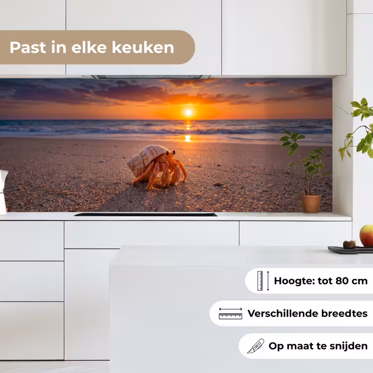 Kreeft - Strand - Natuur - Zonsondergang - Oranje keuken achterwand 2 middel -sfeer4_NL