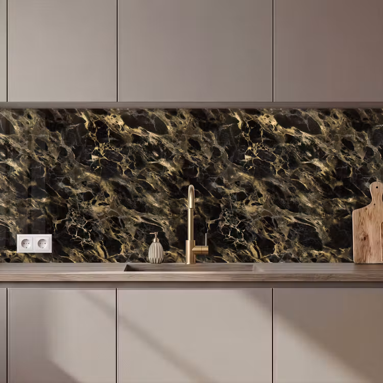 Kristal - Goud - Zwart - Marmer keuken achterwand 2 middel 871 zz_3dshopping