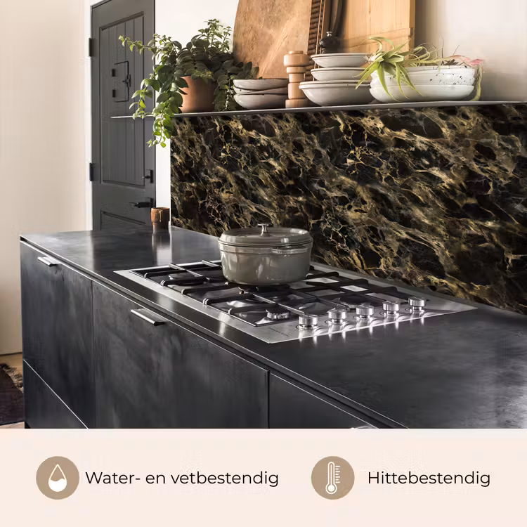 Kristal - Goud - Zwart - Marmer keuken achterwand 2 middel 871 -usp_NL