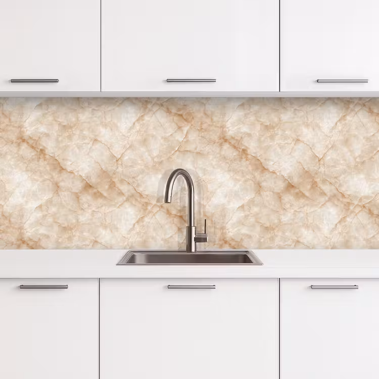 Kristalstructuur - Bruin - Marmer keuken achterwand 2 middel 871 -3d
