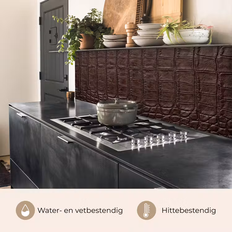 Krokodil - Leer - Bruin keuken achterwand 2 middel -usp_NL