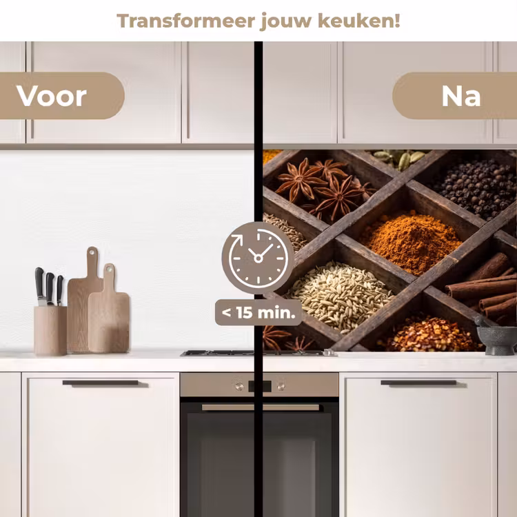 Keuken achterwand - Kruiden - Houten - Eten - Kruiden - Houten - Eten keuken achterwand 2 middel