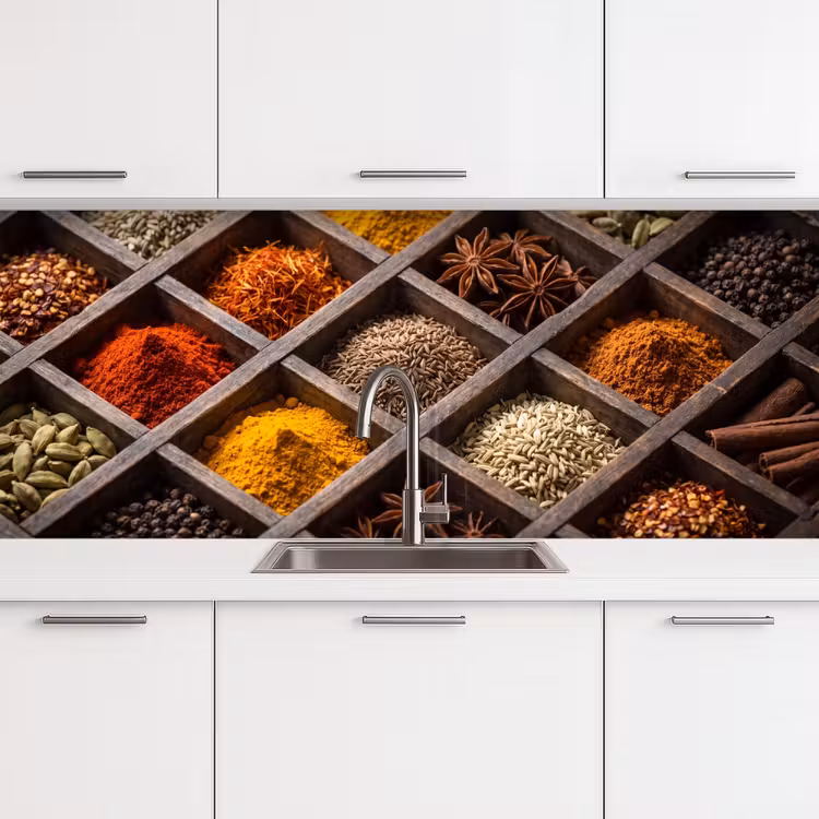 Keuken achterwand - Kruiden - Houten - Eten - Kruiden - Houten - Eten keuken achterwand 2 middel