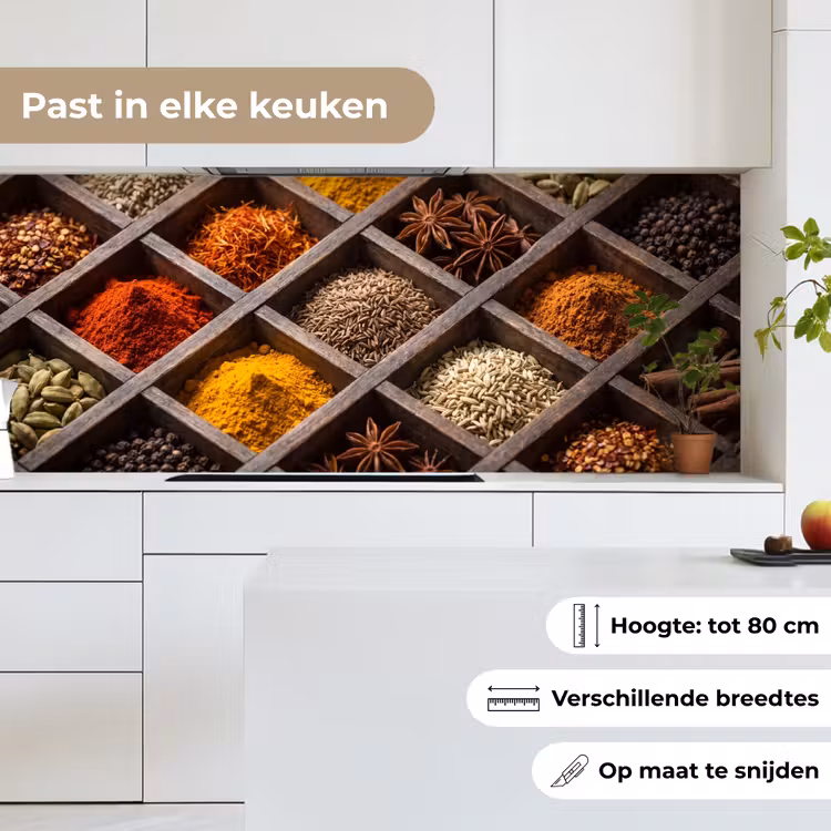 Keuken achterwand - Kruiden - Houten - Eten - Kruiden - Houten - Eten keuken achterwand 2 middel