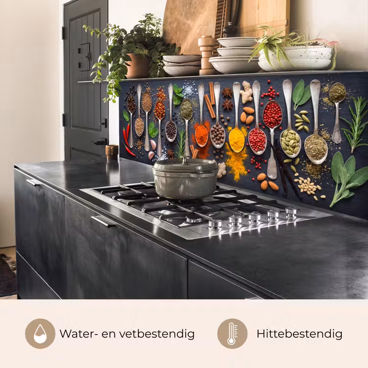 Kruiden - Lepels - Culinair - Kleurrijk - Sfeervol keuken achterwand 2 middel -usp_NL