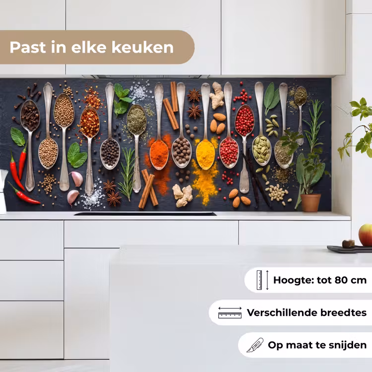 Kruiden - Lepels - Culinair - Kleurrijk - Sfeervol keuken achterwand 2 middel -sfeer4_NL