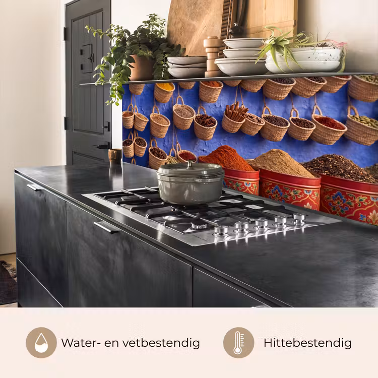 Keuken achterwand - Kruiden - Manden - Markt - Kruiden - Manden - Markt keuken achterwand 2 middel