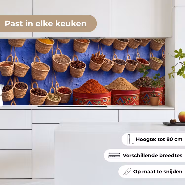 Keuken achterwand - Kruiden - Manden - Markt - Kruiden - Manden - Markt keuken achterwand 2 middel