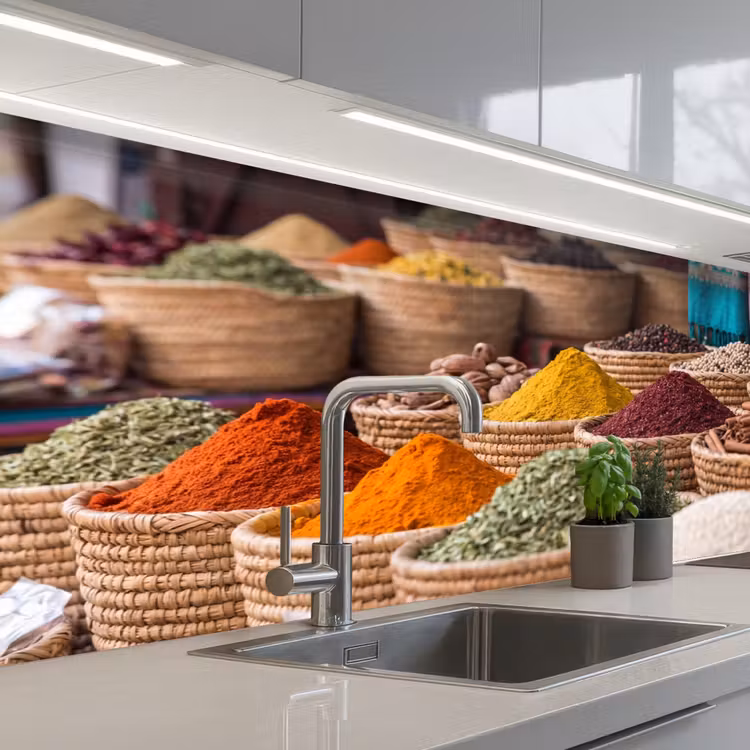 Keuken achterwand - Kruiden - Manden - Oosters - Kruiden - Manden - Oosters keuken achterwand 2 middel