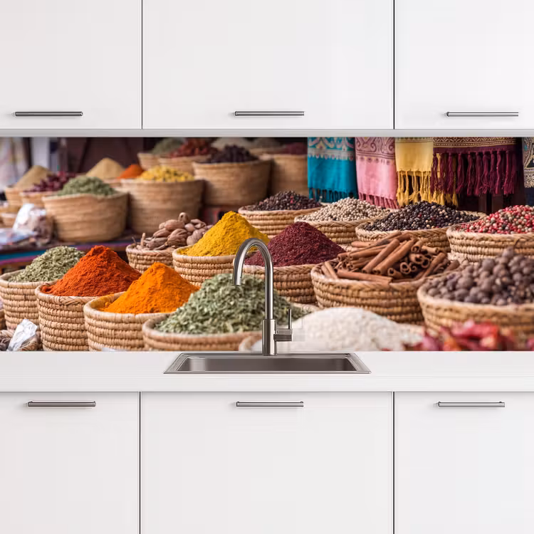 Keuken achterwand - Kruiden - Manden - Oosters - Kruiden - Manden - Oosters keuken achterwand 2 middel