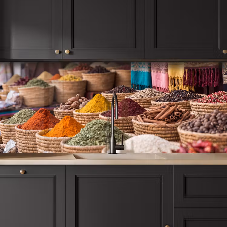 Keuken achterwand - Kruiden - Manden - Oosters - Kruiden - Manden - Oosters keuken achterwand 2 middel