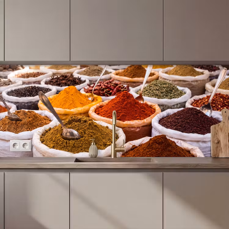 Keuken achterwand - Kruiden - Markt - Eten - Kruiden - Markt - Eten keuken achterwand 2 middel zz_3dshopping