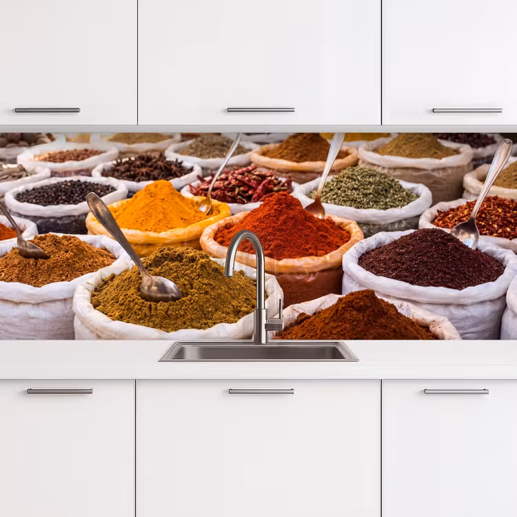 Keuken achterwand - Kruiden - Markt - Eten - Kruiden - Markt - Eten keuken achterwand 2 middel